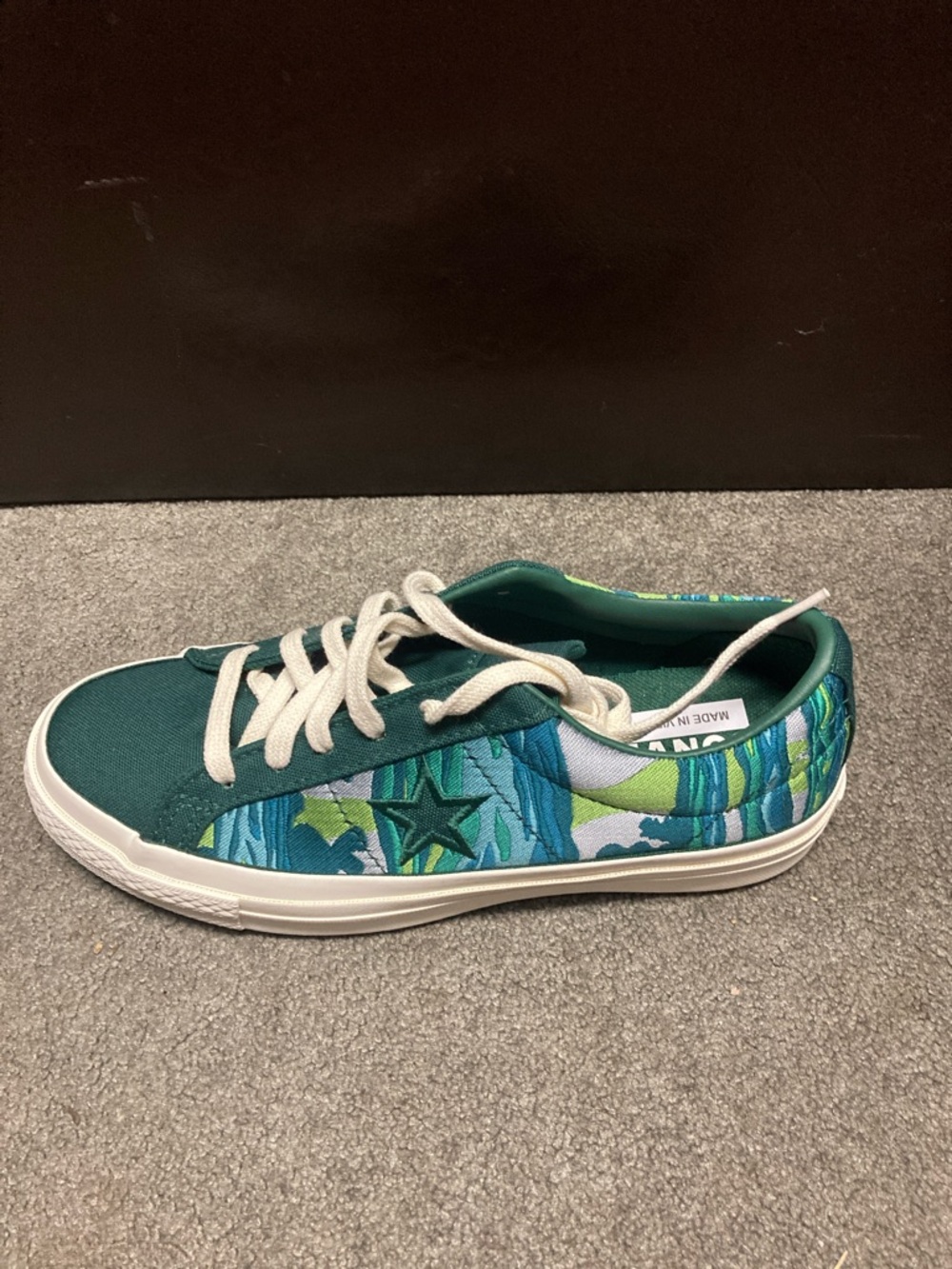 Converse Women’s Teal & Blue Patterned Low-Top Sneakers